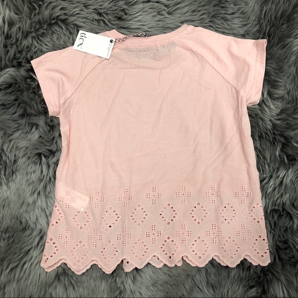 Dex | Girls Lace Trim T-Shirt | Pink | Size 6 - Picture 3 of 3